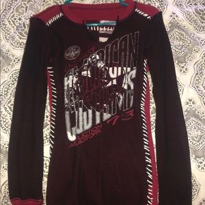 Affliction reversible V-neck thermal top